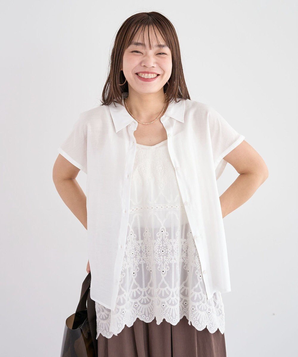 Green Parks ＳＥＴ２点刺しゅうキャミ＋シャツ 