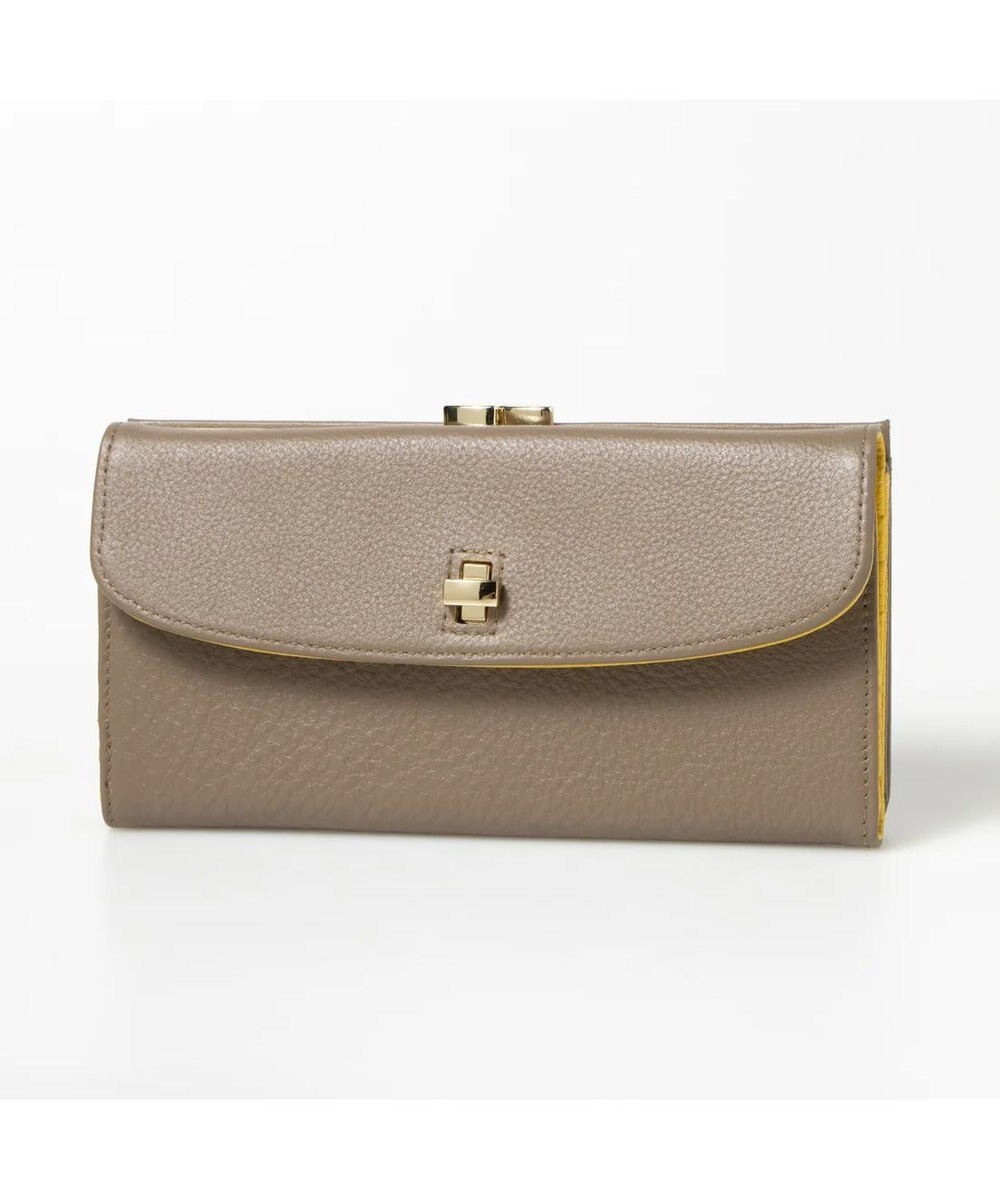 UNBILLION perche カラーコンビレザーかぶせ外がま口長財布 