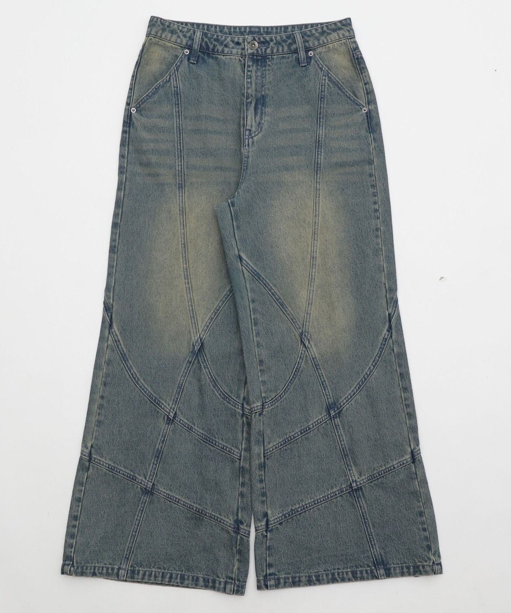 WEGO 【ユニセックス着用ITEM】スウィッチングフレアデニムパンツ 