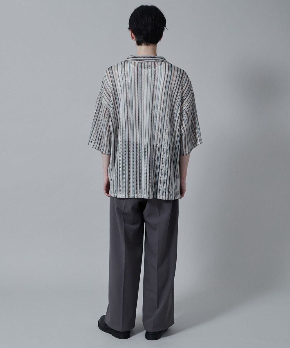 WEGO ストライプメッシュBIGシャツ（S） 