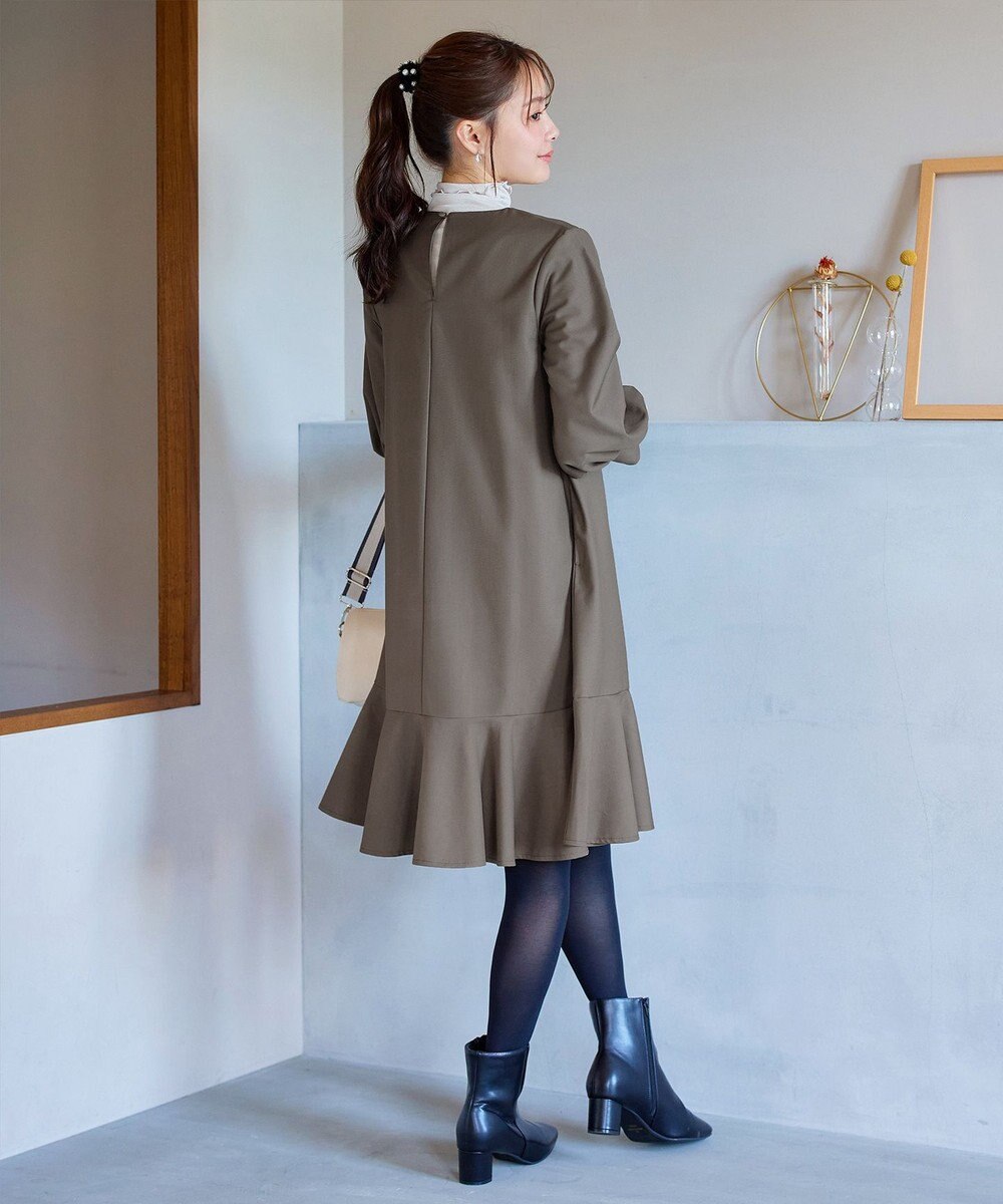 Tiaclasse L 裾フレアパフスリーブワンピース 