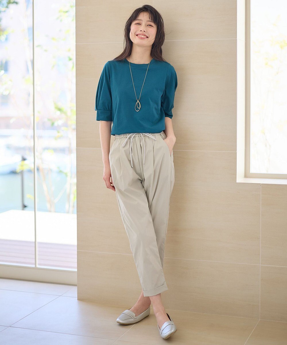 ANY L 【接触冷感/ウエストゴム/ストレッチ】クールタッチタックパンツ 