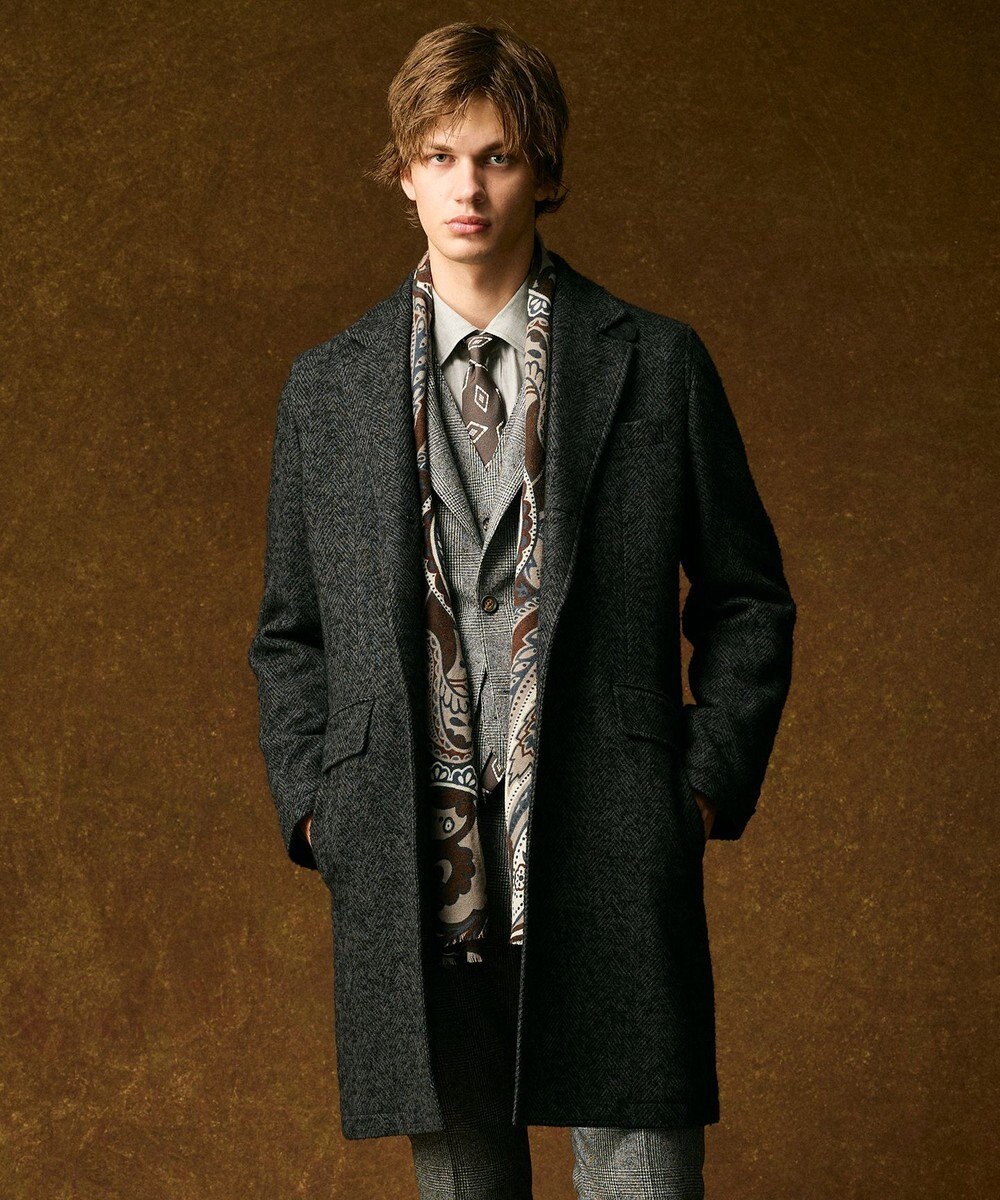 JOSEPH ABBOUD 【イタリア素材・日本縫製】ランダムスクエアプリント ネクタイ 