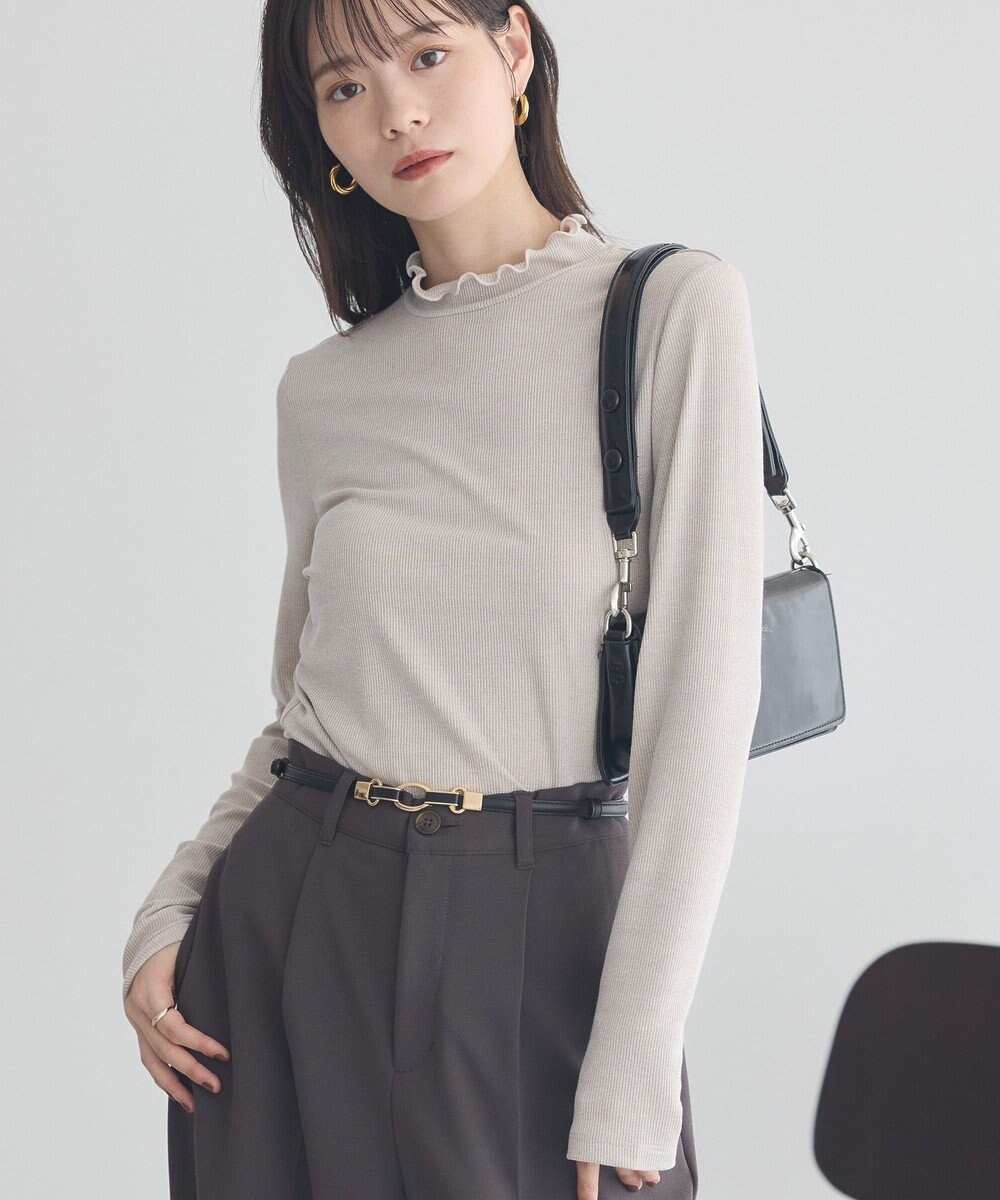 earth music&ecology ラメテレコハイネックプルオーバー 