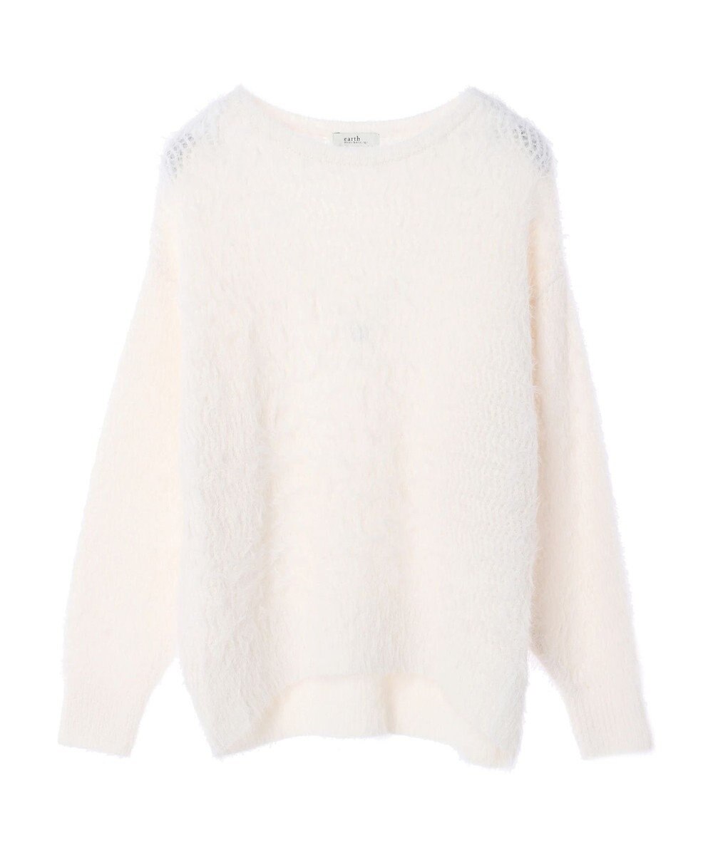 earth music&ecology ゆるモヘアライクレースニット 