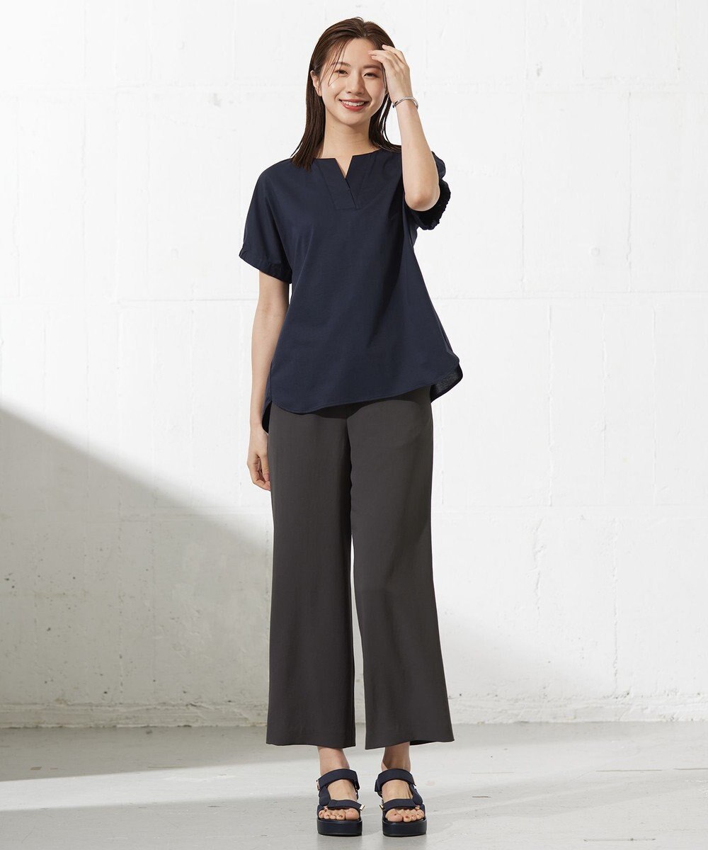 J.PRESS LADIES L 【接触冷感】プレーティングジャージー フレンチスリーブ カットソー 