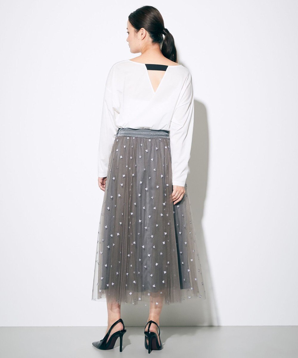 GRACE CONTINENTAL ブーツプリントチュールスカート 