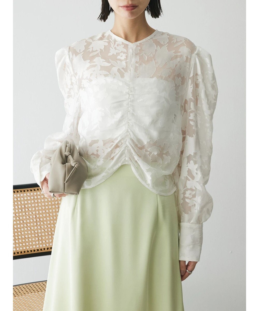 Green Parks AnriettMusee 花柄オパールシャーリングブラウス 