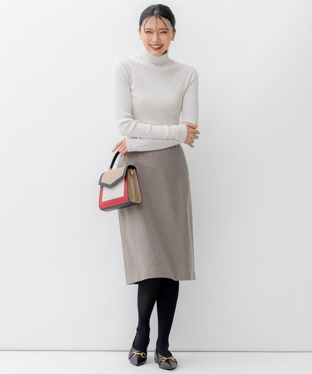 23区 【洗える】ウールライクカルゼ タイト スカート 