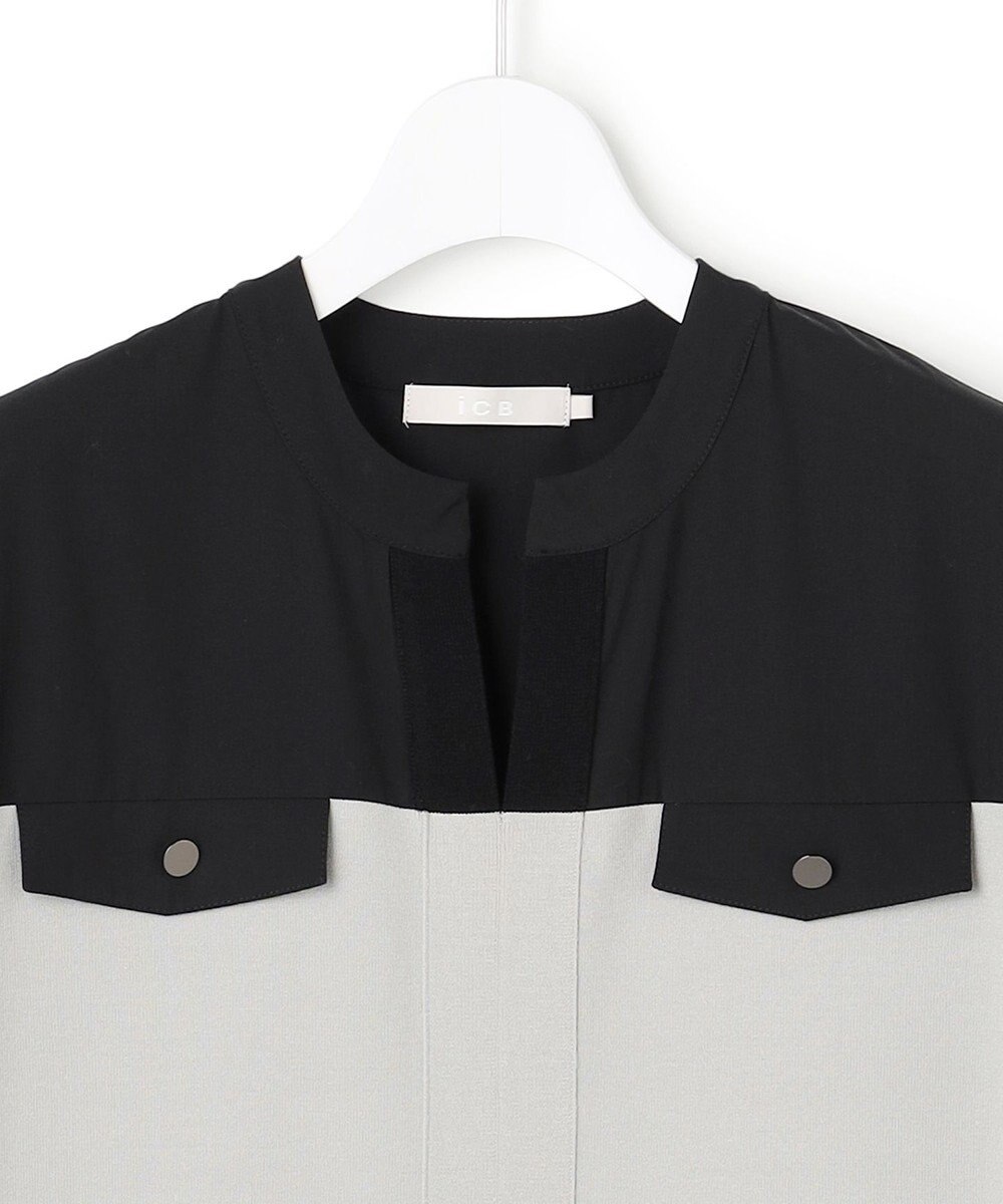 ICB L クリアレーヨンストレッチ ニットワンピース 