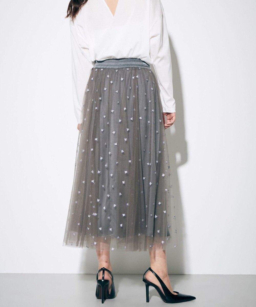 GRACE CONTINENTAL ブーツプリントチュールスカート 