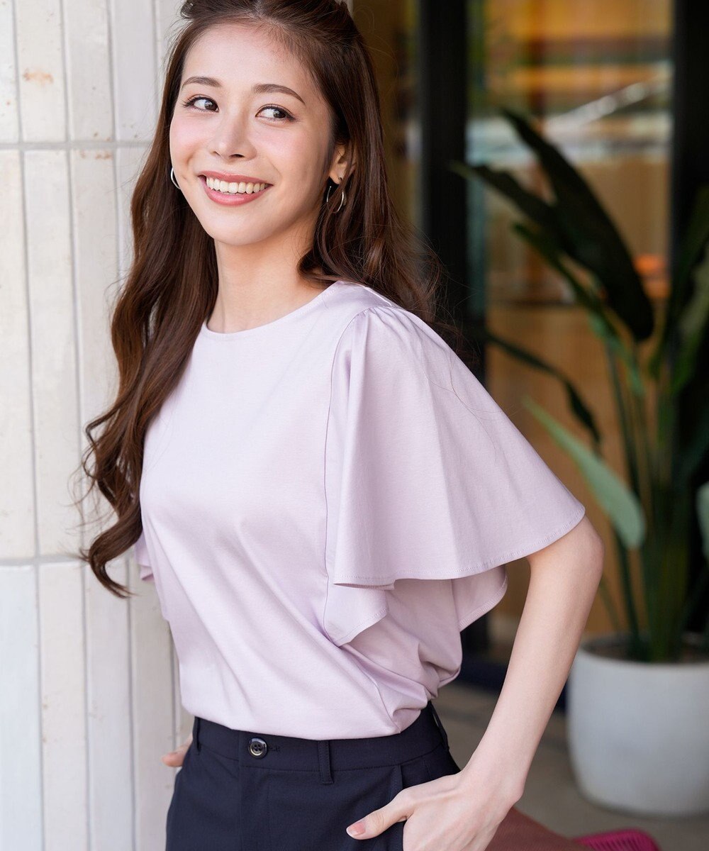 ANY SIS S 【シルクタッチさら魅せTシャツ】袖フレア プルオーバー 