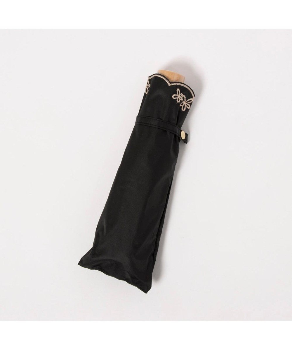 UNBILLION カシュネ cachenez /【晴雨兼用　日傘　UVカット率・遮光率100％生地使用 】PUプチフラワー刺繍ミニ折りたたみ傘 