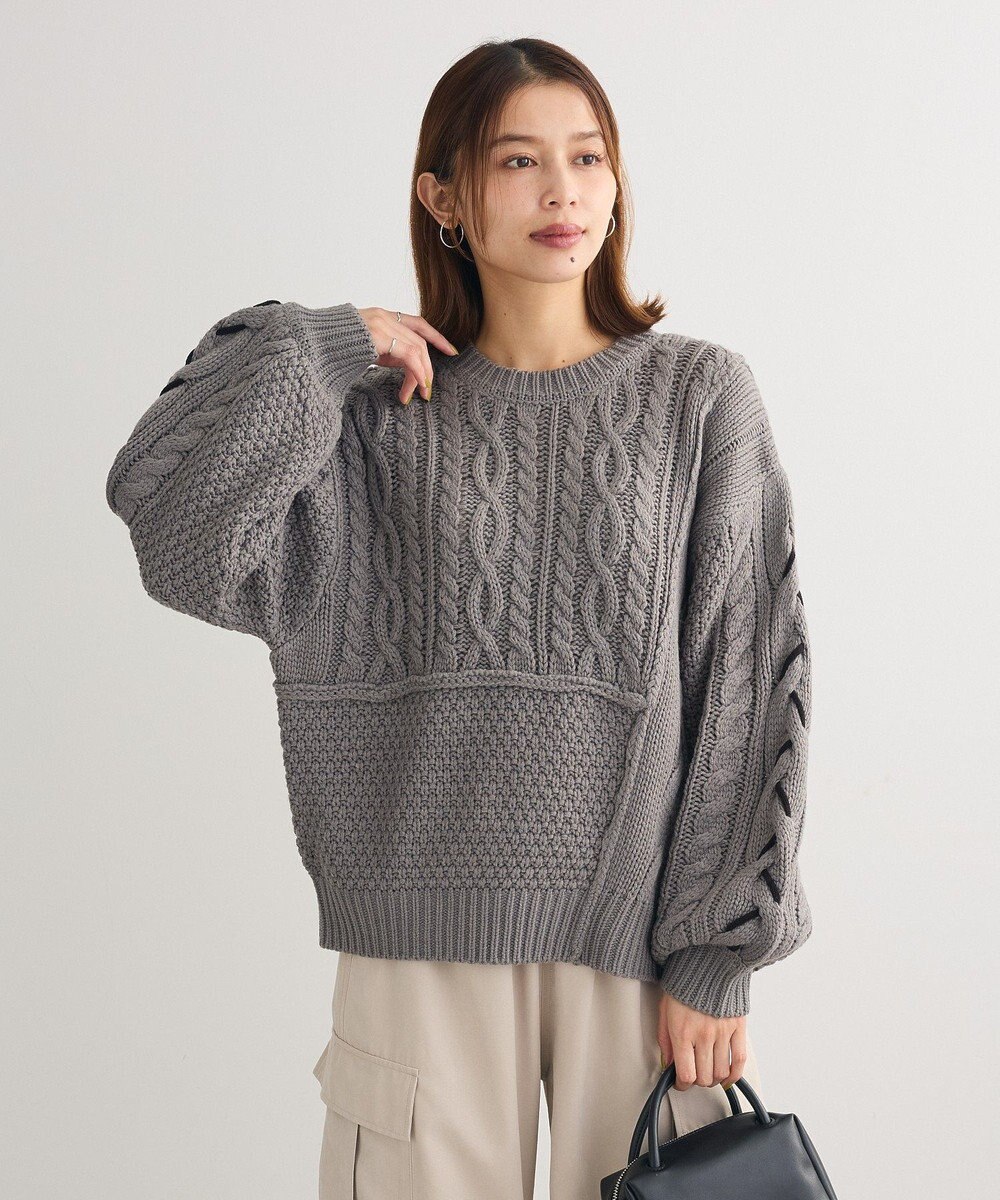 Green Parks 変形ケーブルニットプルオーバー 