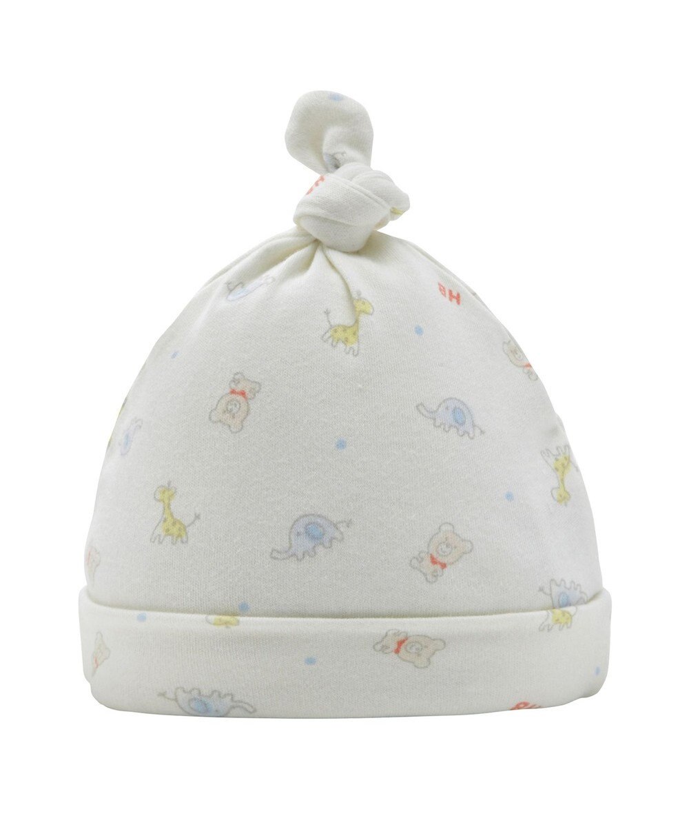 MIKI HOUSE HOT BISCUITS 【36-40cm】 総柄 新生児用 フード 