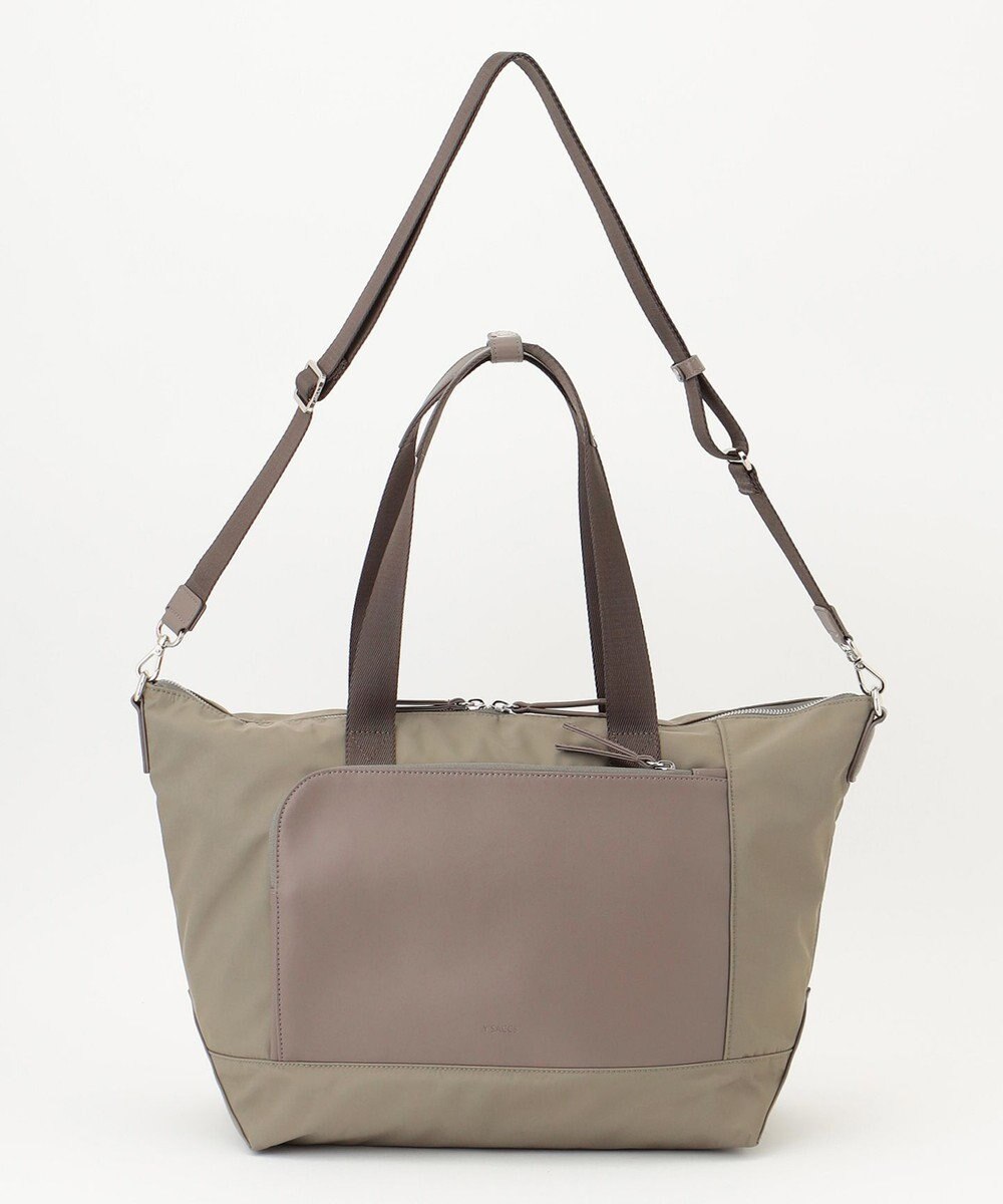 Y'SACCS ナイロン×リサイクルレザー　コンビマルチトート 