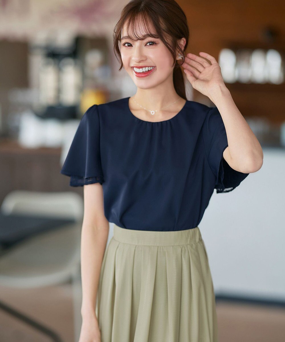 Tiaclasse L 【セットアップ対応・洗える】シアーチェックフレアスカート 