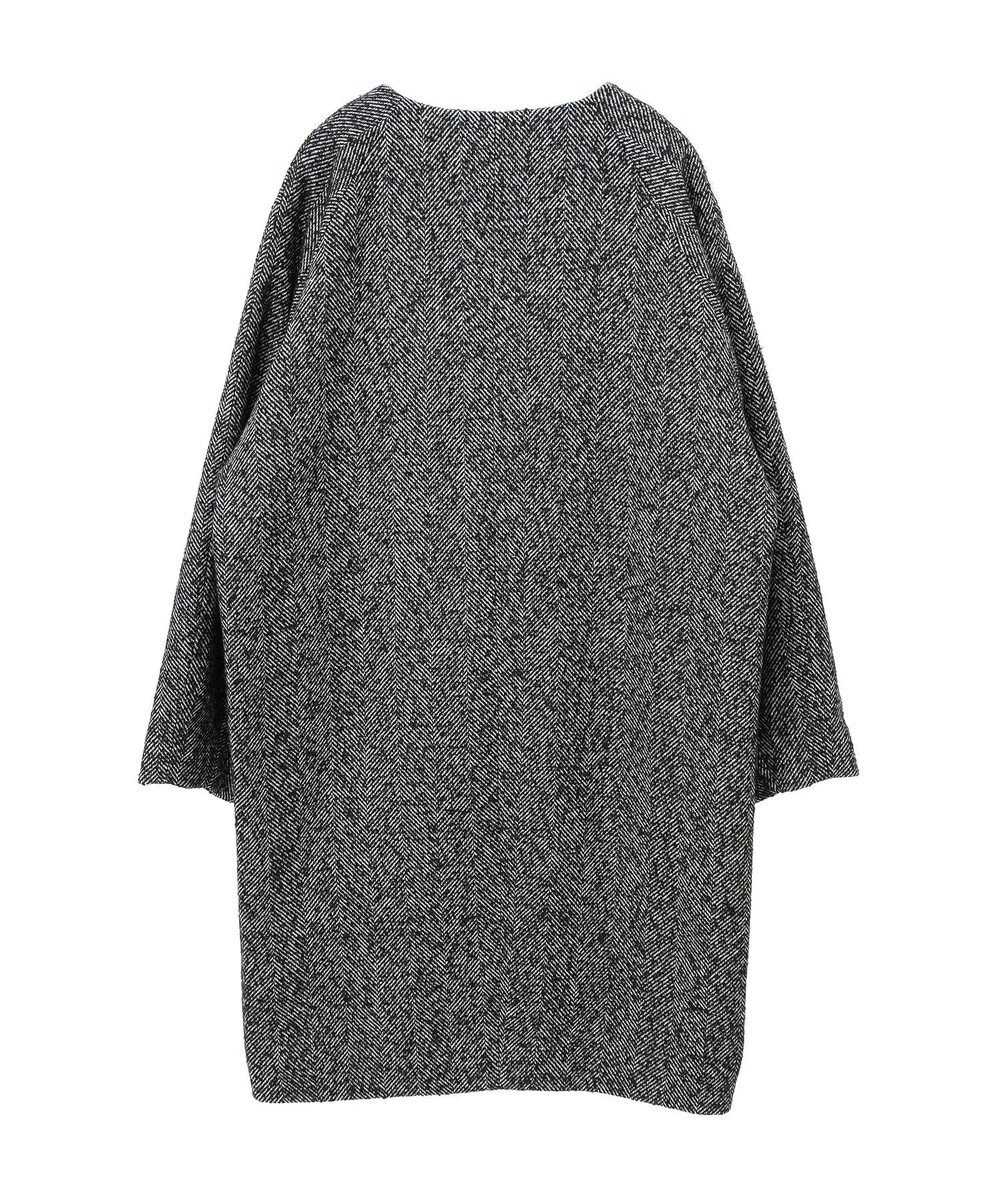 Green Parks ヘリンボーンノーカラーコート 