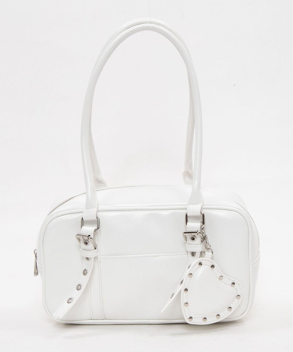 WEGO スタッズハートチャーム付きハトメボストン 