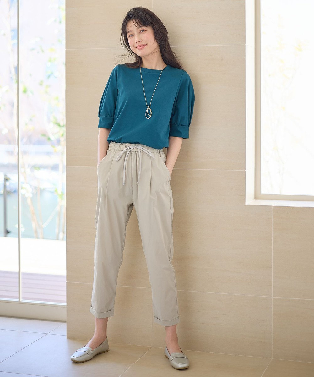 ANY L 【接触冷感/ウエストゴム/ストレッチ】クールタッチタックパンツ 