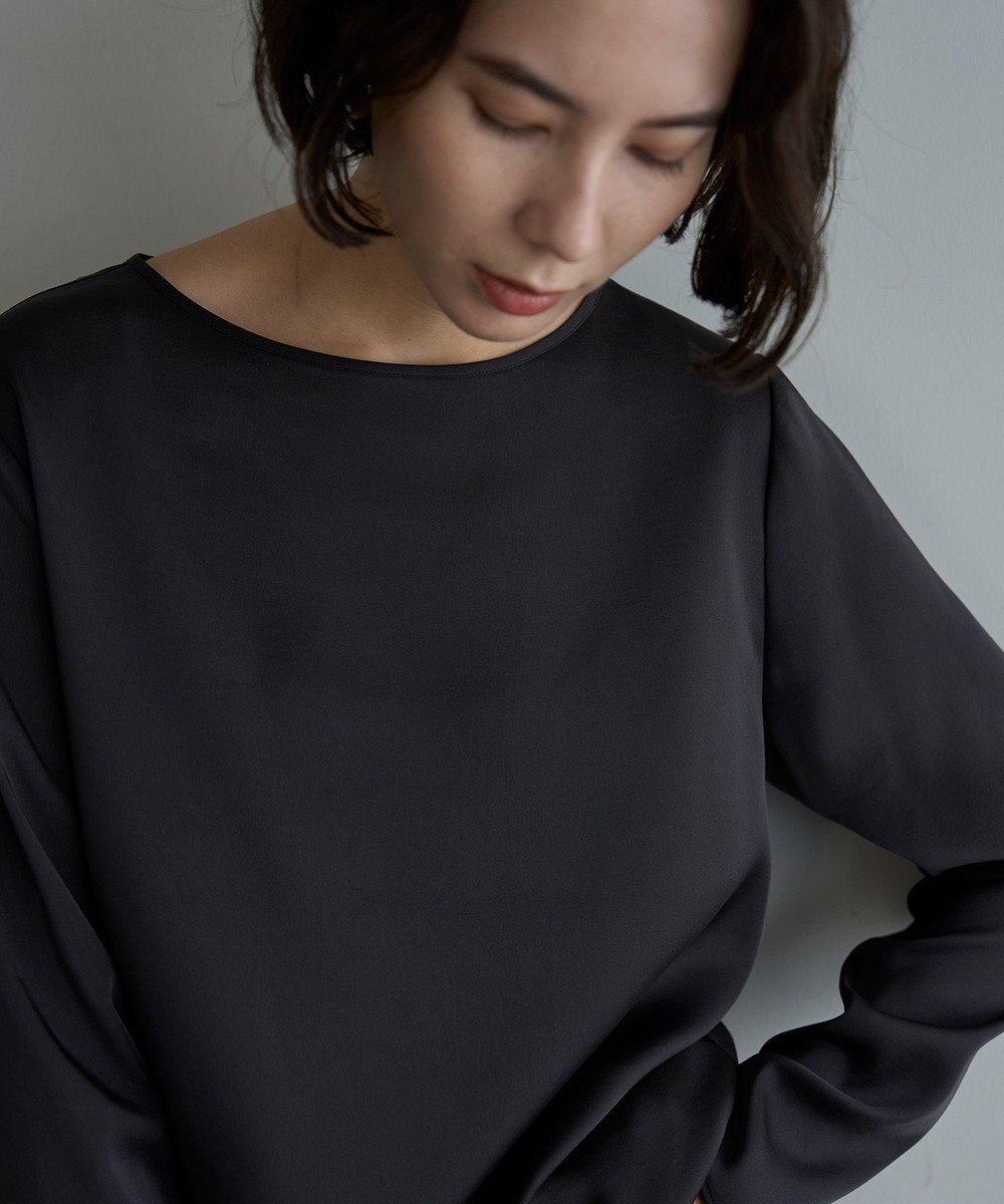 UNFILO サテン レイヤードブラウス 