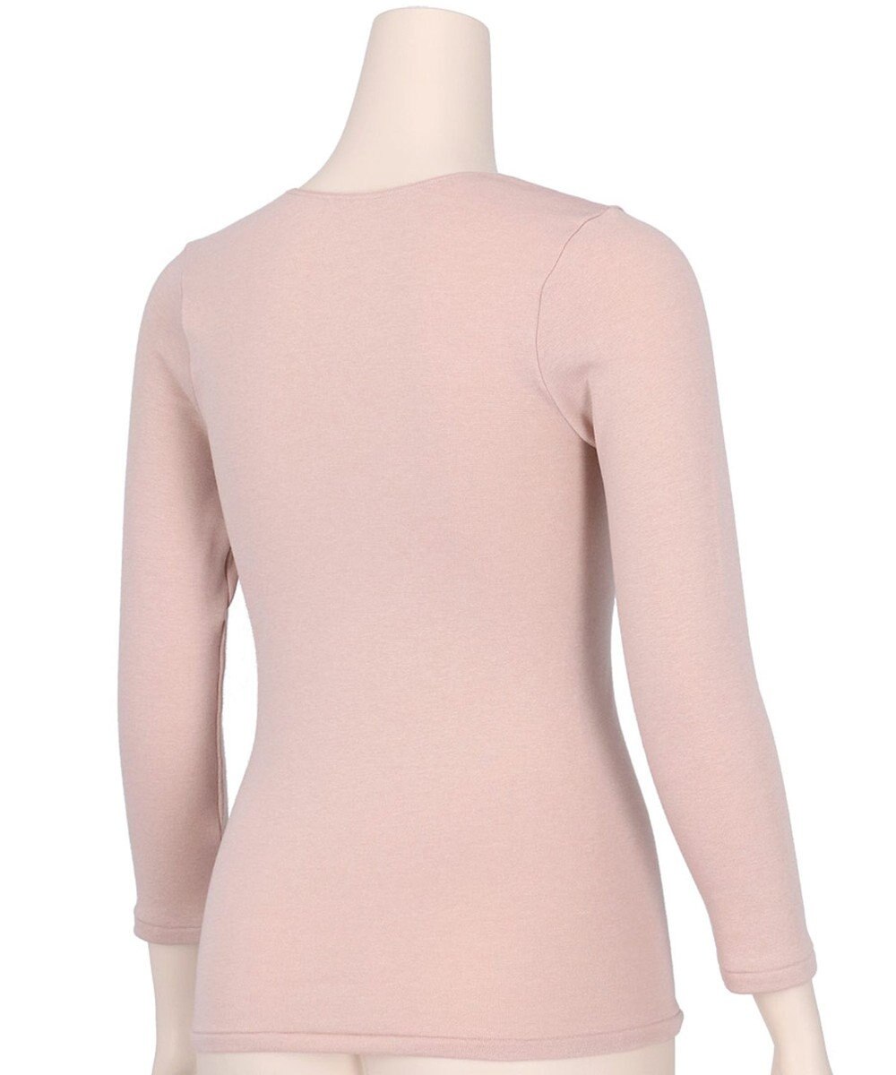 Wing あったかインナー 綿混 裏起毛 厚手 よく伸びる素材 【ラクのびサーモ】 8分袖 長袖 ネックせまめ 秋 冬 EL6914 ウイング／ワコール 