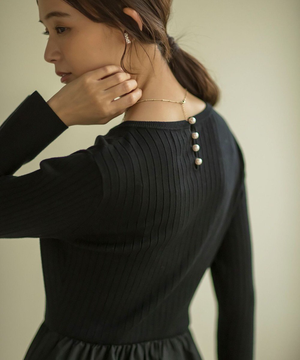 組曲 【WEB限定】リブニットコンビワンピース 