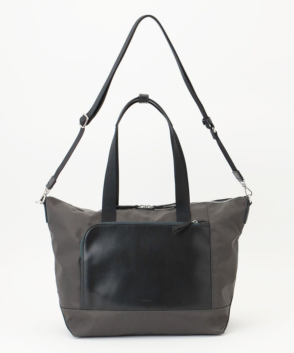 Y'SACCS ナイロン×リサイクルレザー　コンビマルチトート 