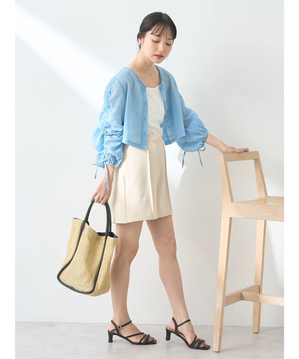 earth music&ecology キラキラシアーギャザーシャツ 