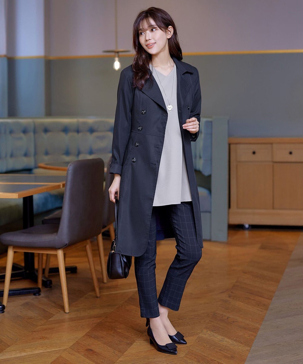 Tiaclasse L 【洗える】リボンベルト付きトレンチコート 