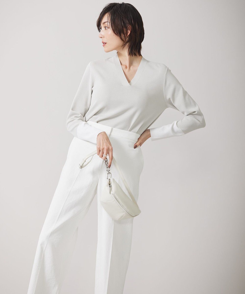 ICB 【WEB限定カラーあり・洗える】 シンセティックフルニードル Vネックプルオーバー 