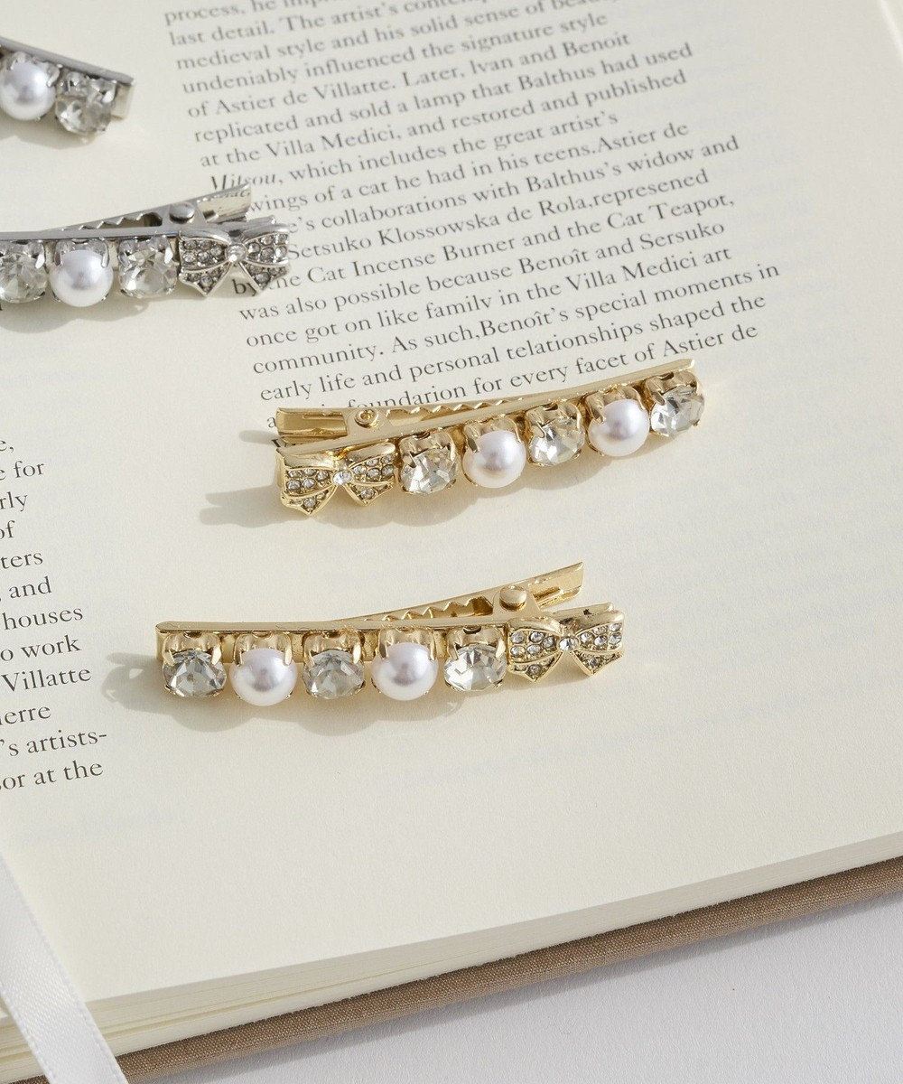 Maison de FLEUR 2セットメタルリボンクリップ 