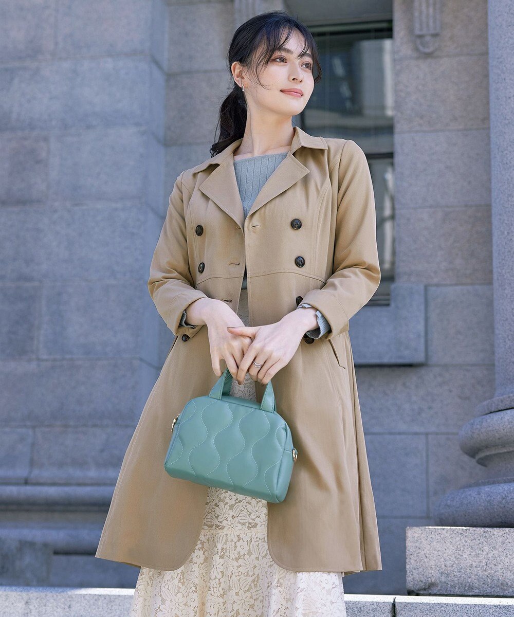 Tiaclasse L 【洗える】リボンベルト付きトレンチコート 