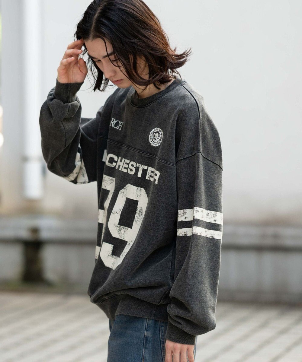 WEGO 【ユニセックス着用ITEM】ケミカルウォッシュナンバリングプルオーバー 