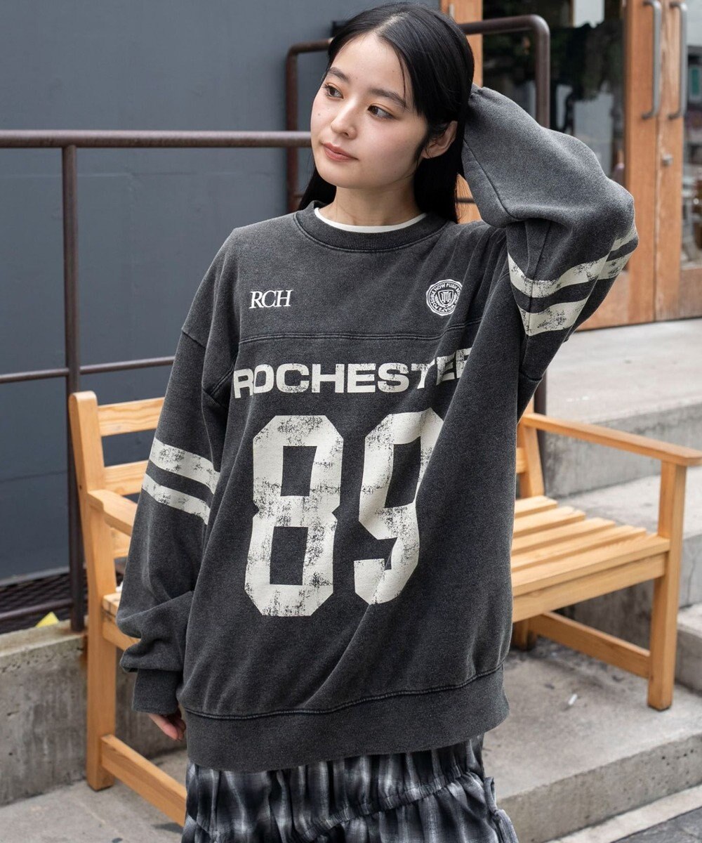 WEGO 【ユニセックス着用ITEM】ケミカルウォッシュナンバリングプルオーバー 