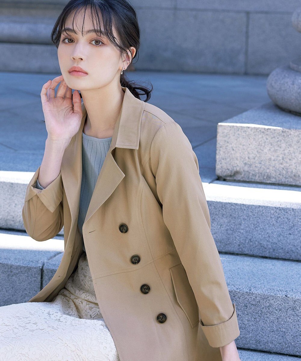 Tiaclasse L 【洗える】リボンベルト付きトレンチコート 