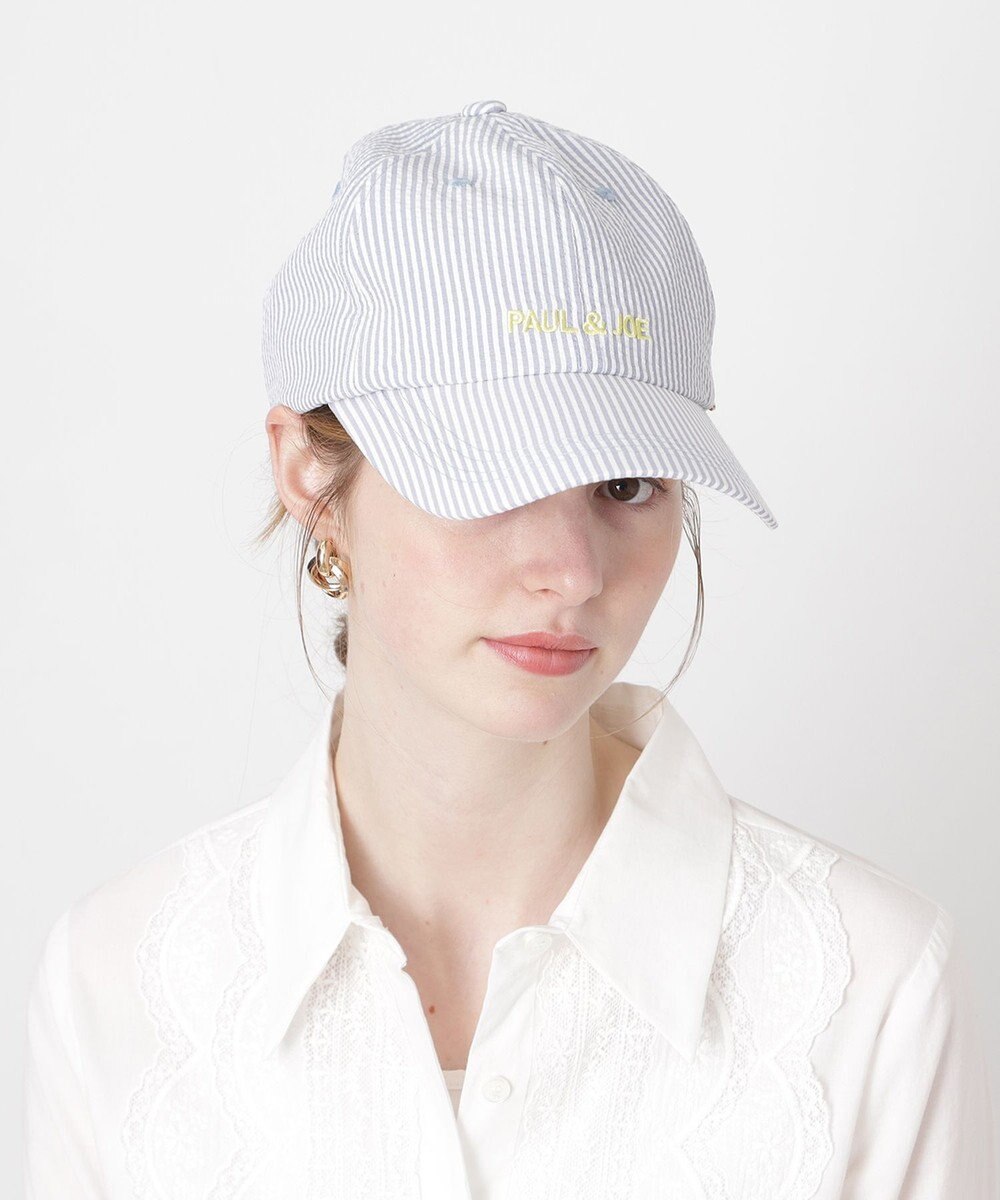 MOONBAT PAUL&JOE ACCESSOIRES(ポール&ジョー）ロゴ入り 深キャップ 帽子 ネコチャーム付 UVカット 