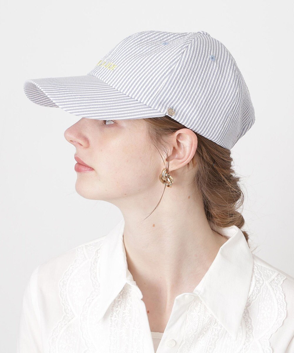 MOONBAT PAUL&JOE ACCESSOIRES(ポール&ジョー）ロゴ入り 深キャップ 帽子 ネコチャーム付 UVカット 