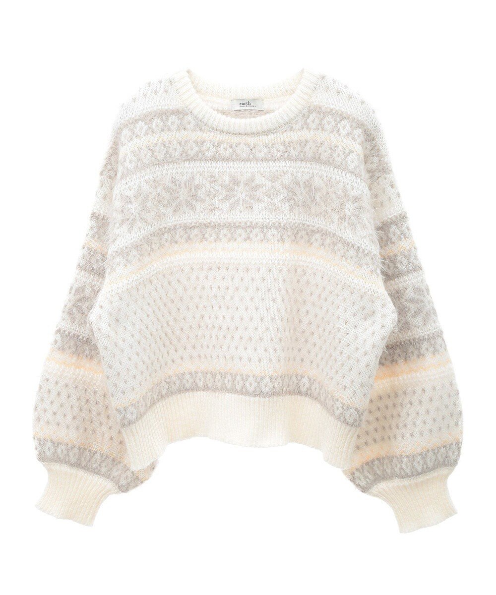 earth music&ecology フェザーヤーンノルディックプルオーバー 