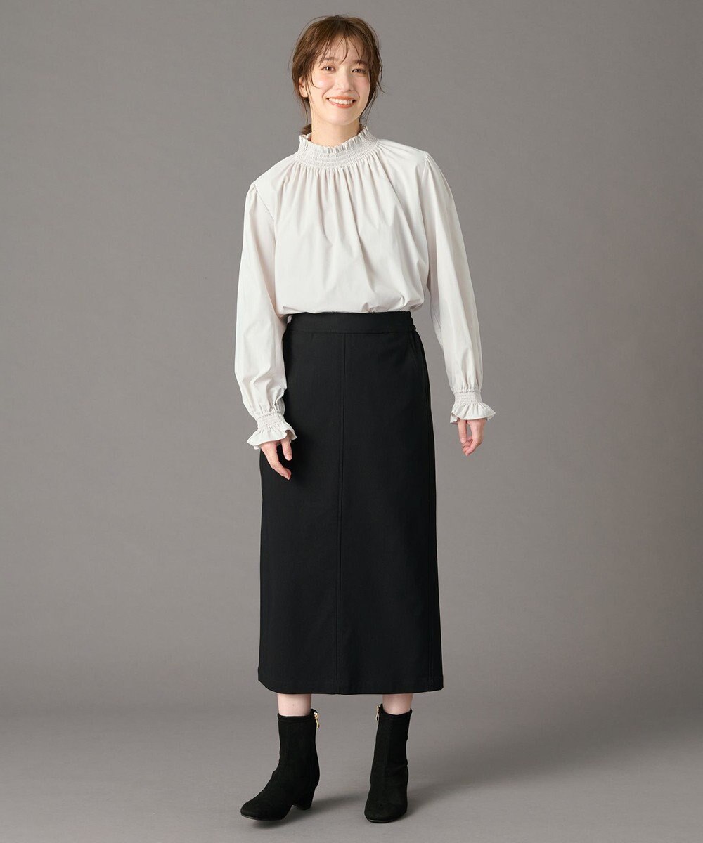 ANY フリルネックブラウス 