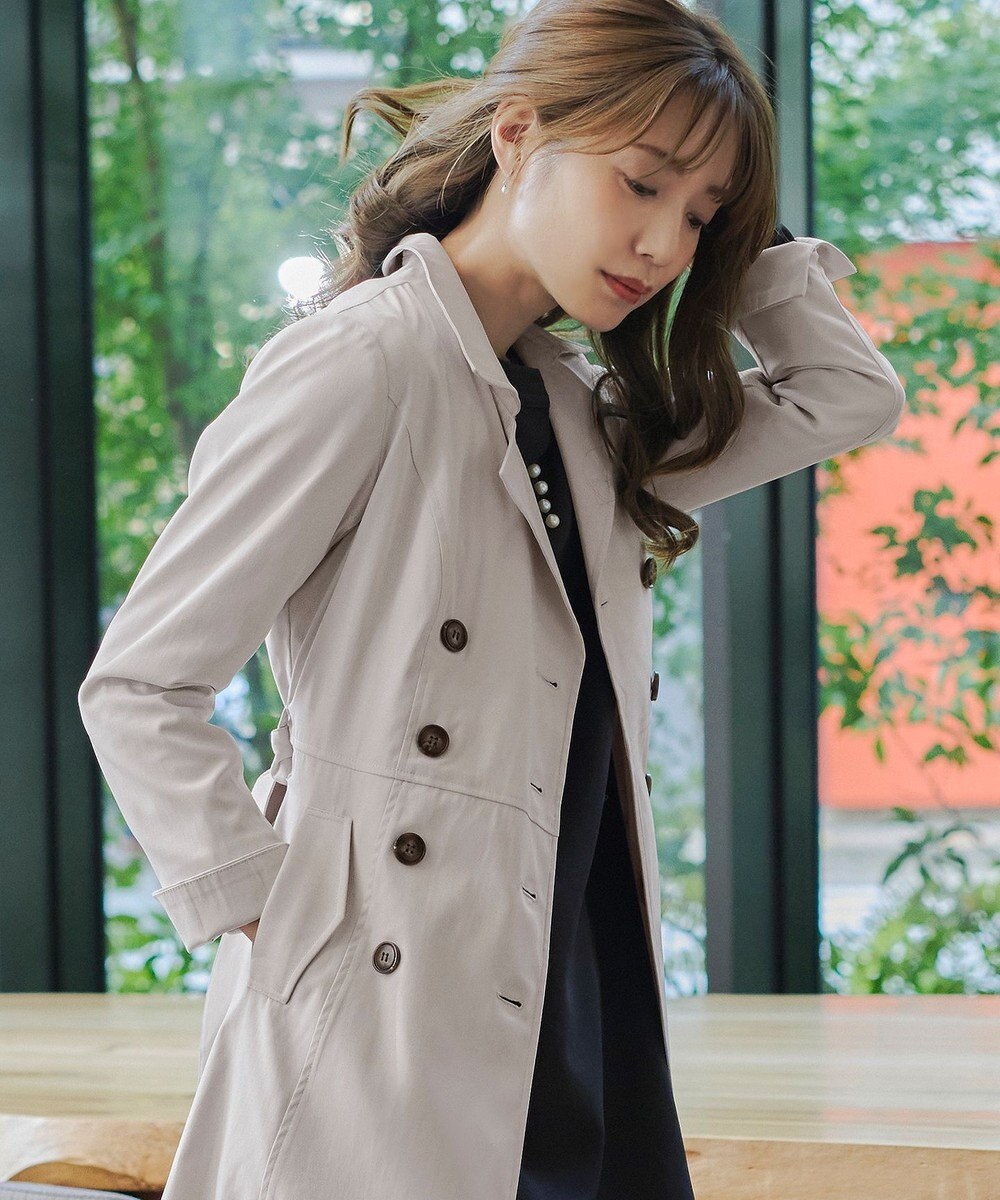 Tiaclasse L 【洗える】リボンベルト付きトレンチコート 