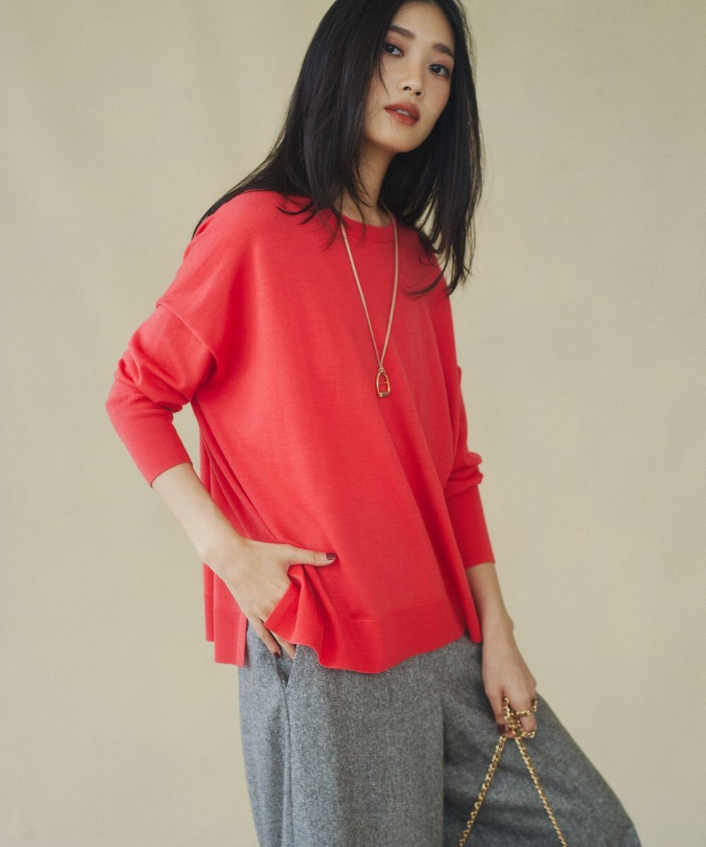 23区 S 【WEB限定カラーあり/洗える】ウーステッドウール ビッグシルエット ニット 