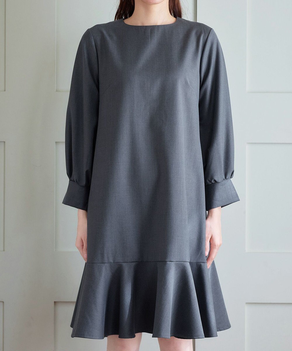 Tiaclasse L 裾フレアパフスリーブワンピース 