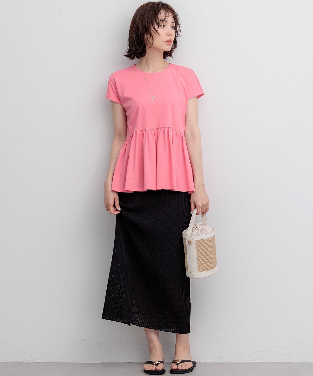 組曲 【WEB限定】トリコットジャージー ペプラムカットソー 