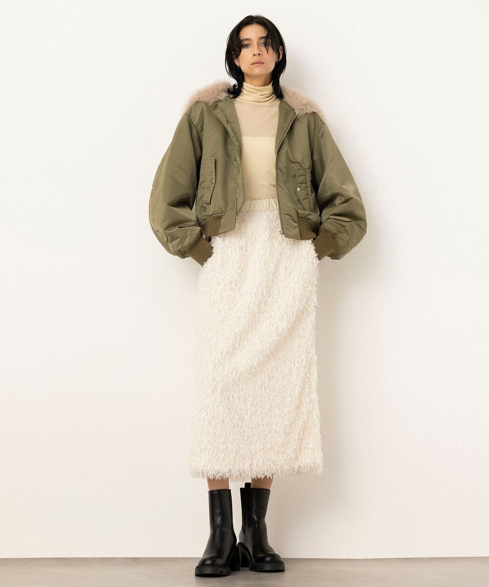 NAVE 【Nave・洗える】フェザーフリンジ スカート 