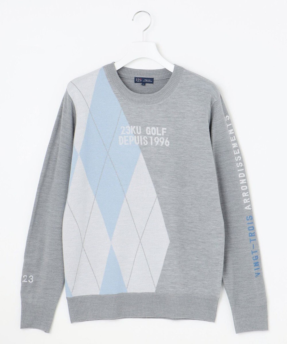 23区GOLF 【MEN】【ウォッシャブル】ウールブレンド アーガイル ニット 
