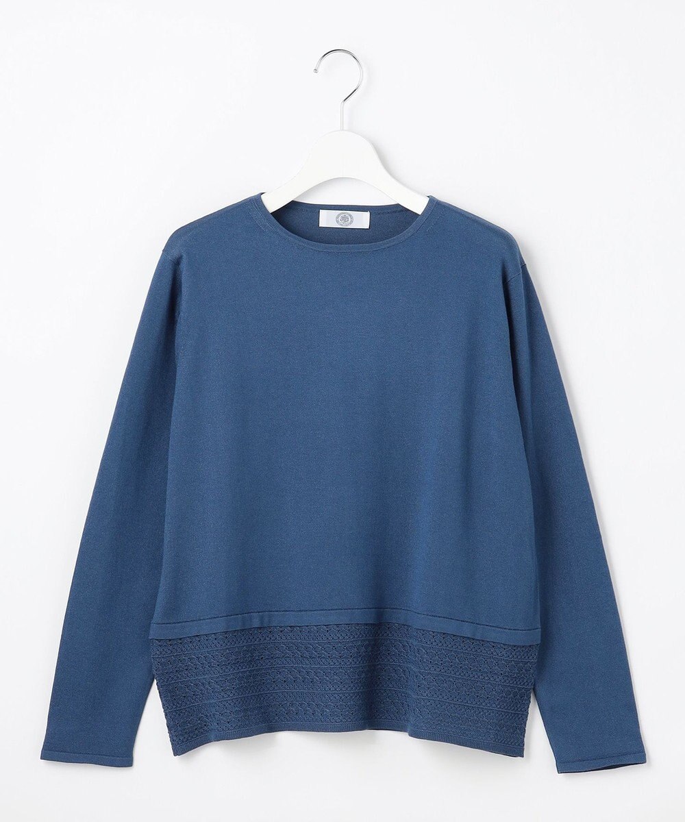 J.PRESS LADIES L Vis/Peスパーク レースデザイン ニット 