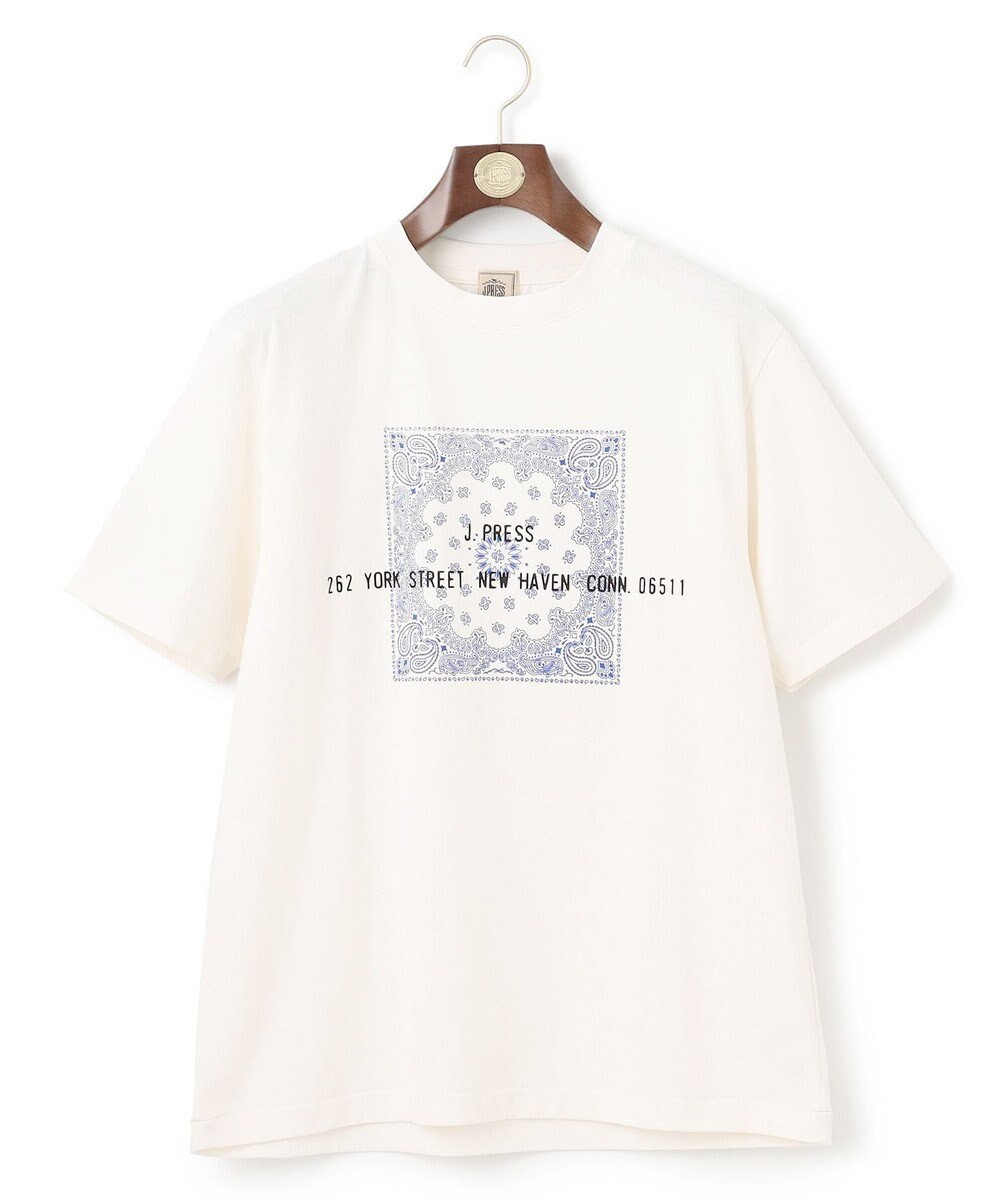 J.PRESS MEN ペイズリーバンダナプリントTシャツ 