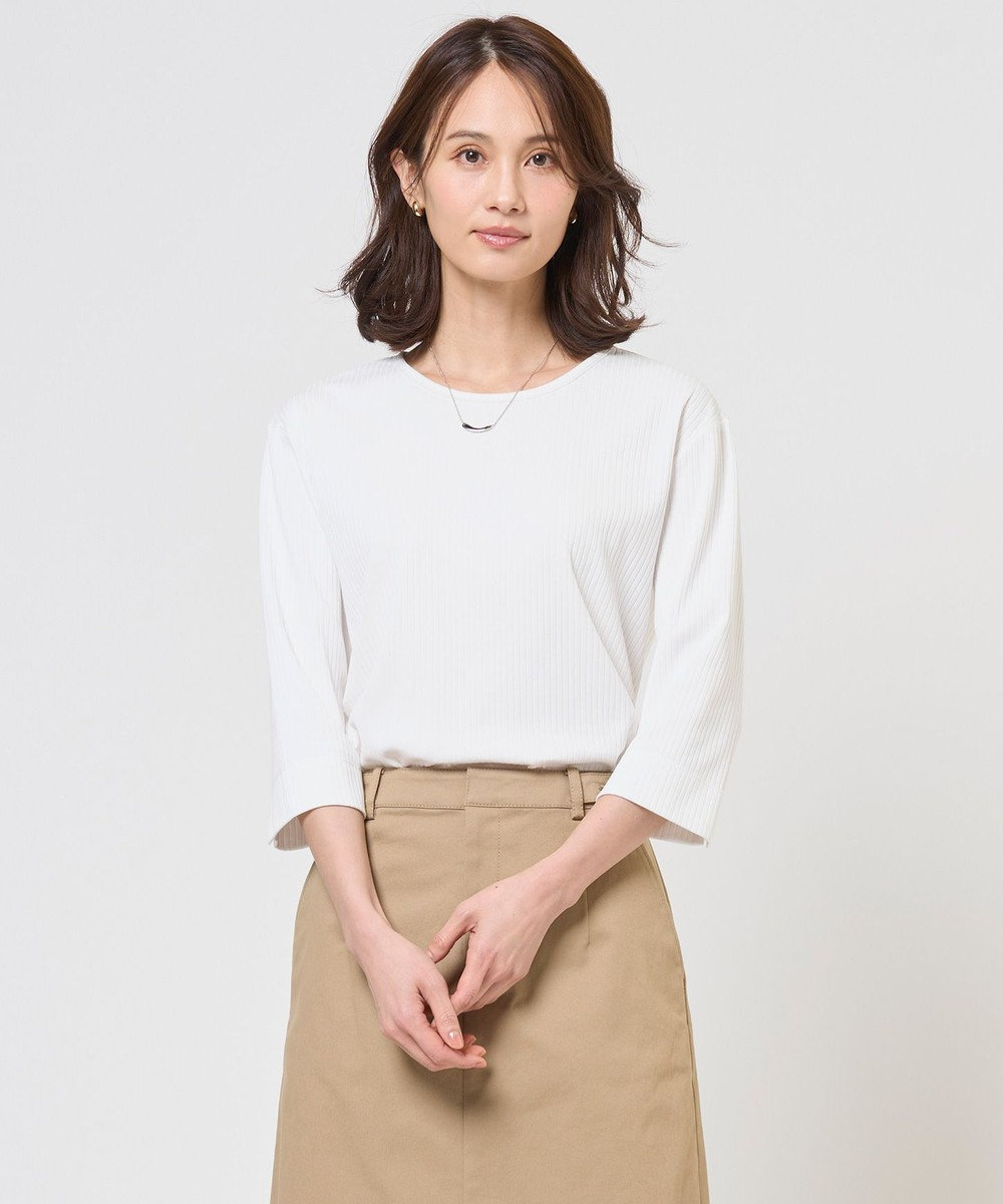 J.PRESS LADIES L 針抜きフライス クルーネック カットソー 