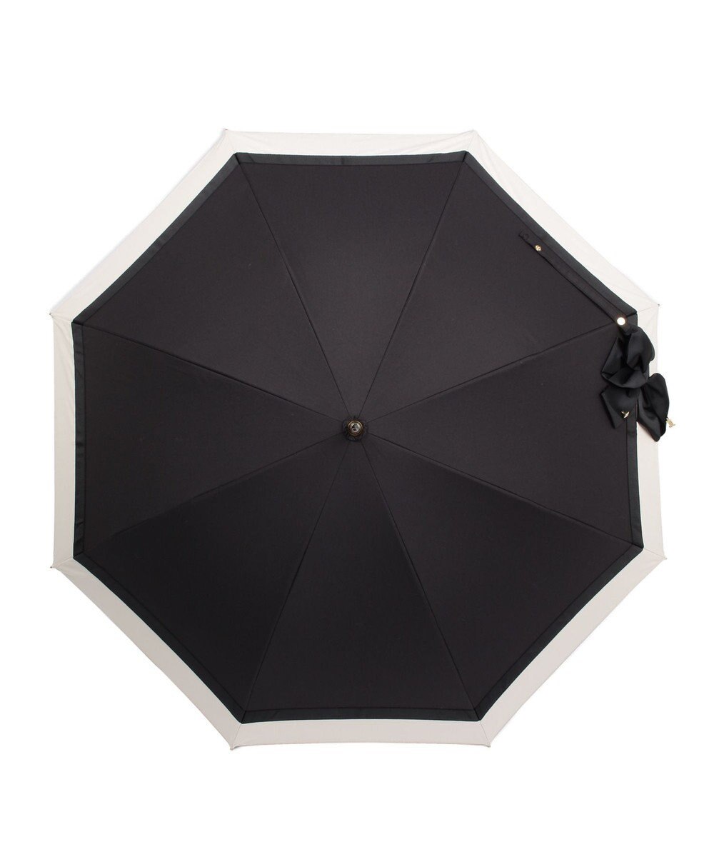 MOONBAT ランバン オン ブルー 晴雨兼用日傘 長傘 切り継ぎビジューリボン 遮光 遮熱 UV 